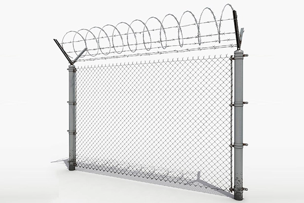 Chain Link Fence with Barbed Wire