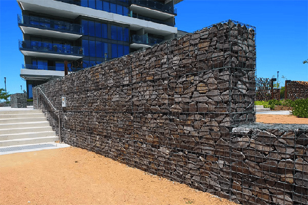 wire basket retaining wall